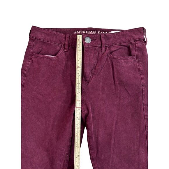 American Eagle Outfitters Womens Super Stretch Hi-Rise Jegging Size 4 Burgundy - Picture 13 of 14